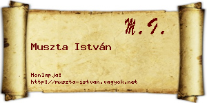 Muszta István névjegykártya